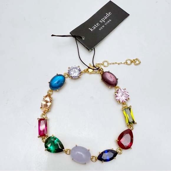 Kate Spade New York Showtime Stone Line Bracelet Multicolor Glass Stones NEW - Picture 3 of 6